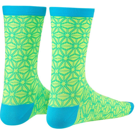 Socks - Asanoha - Neon Yellow and Neon Blue - S/M