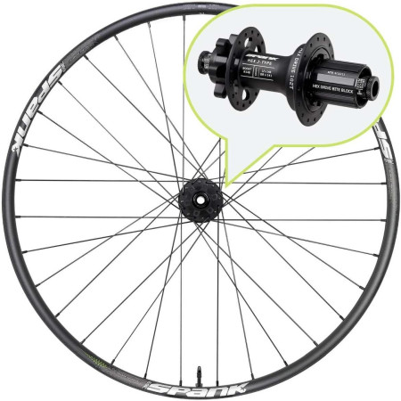 SPANK Spike 369 Vibrocore Boost Rear Wheel, 32H, 29", 148mm Black (exl freehub)