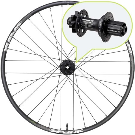 SPANK Spike 369 Vibrocore Boost Rear Wheel, 32H, 29", 150/157mm Black (exl freehub)