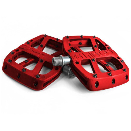 Base Flat Pedal | Composite Body | 22 Pins | Red