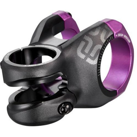 Plus 35 Stem | 50mm Length | 0 Rise | Black with Eggplant Clamps
