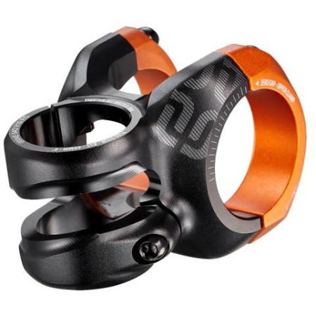 Plus 35 Stem | 50mm Length | 0 Rise | Black with Naranja Clamps