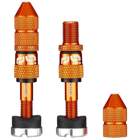 Schrader Quickfill Tubeless Valves | Gen2 | 23-31mm Depth | 2 Pieces | Naranja